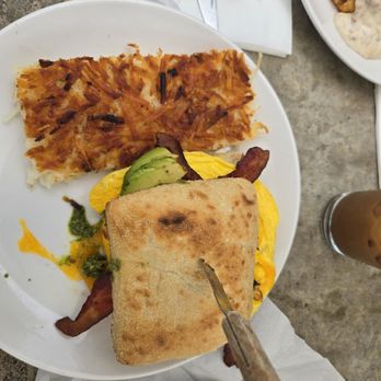 Cafe Topes - The Rustic Sandwich comes with hashbrown - Coffee & Tea Near Me - Carlsbad, California