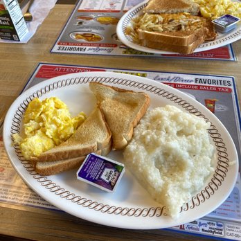 Waffle House - Two eggs breakfast with grist and scrambled eggs - Breakfast & Brunch Near Me - Greenville, South Carolina Waffle House - Two eggs breakfast with grist and scrambled eggs - Breakfast & Brunch Near Me - Greenville, South Carolina