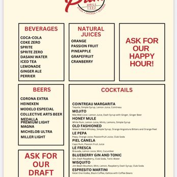 Prime Grill 1302 - Beverage Menu - Steakhouses Near Me - San Juan, Puerto Rico