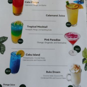 Lola’s Kitchen - Mocktail menu - Filipino Near Me - Ottawa, Ontario