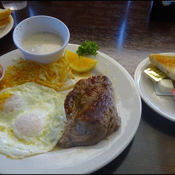Copper Kettle Cafe - From the "Breakfast" section of the menu, I went with "Steak and Eggs," with an optional side of gravy. - Mexican Near Me - Wendover, Utah Copper Kettle Cafe - From the "Breakfast" section of the menu, I went with "Steak and Eggs," with an optional side of gravy. - Mexican Near Me - Wendover, Utah