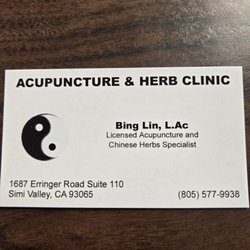 Acupuncture & Herb Clinic - Business card