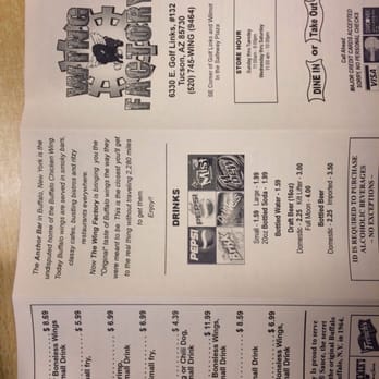 Wing Factory - Menu - Chicken Wings Near Me - Tucson, Arizona