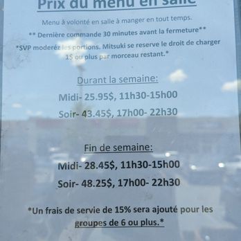 Mitsuki - May 2022 pricing - Sushi Bars Near Me - Brossard, Quebec