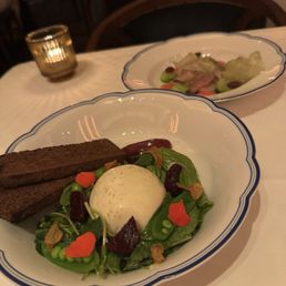 Burrata, pea and beet salad Burrata, pea and beet salad