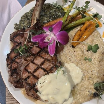 Harvest Moon - Tomahawk Pork Chop - New American Near Me - Huntsville, Alabama