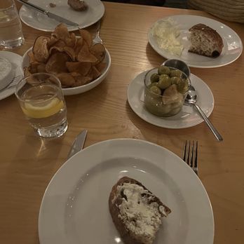 Westward - Bread, chips with dill dip, olives - New American Near Me - Seattle, Washington Westward - Bread, chips with dill dip, olives - New American Near Me - Seattle, Washington