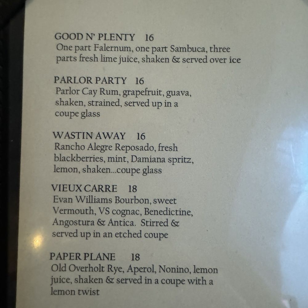Bistro 45 - Drink menu, page 2/2 - New American Near Me - Pasadena, California