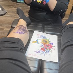 Watercolor tattoo. Hummingbird tattoo.