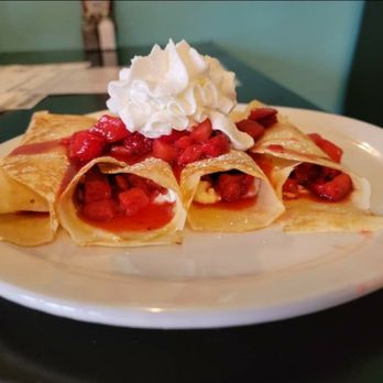 Sherry's Downtown Diner - Stuffed strawberry crépes - Diners Near Me - Oswego, New York Sherry's Downtown Diner - Stuffed strawberry crépes - Diners Near Me - Oswego, New York