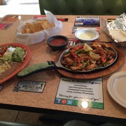 Lunch sized order of chicken fajitas and some spectacular queso