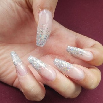 Elegant Nails - My beautiful coffin shapes ombre sparkle nails - Nail Salons Near Me - Kent, Washington Elegant Nails - My beautiful coffin shapes ombre sparkle nails - Nail Salons Near Me - Kent, Washington