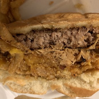Norma Jean's Bar & Grill Room - This is half of my Cowboy Burger, I asked for the barbecue sauce on the side that's why you don't see it. But that is not medium rare. - Burgers Near Me - Venice, Florida Norma Jean's Bar & Grill Room - This is half of my Cowboy Burger, I asked for the barbecue sauce on the side that's why you don't see it. But that is not medium rare. - Burgers Near Me - Venice, Florida