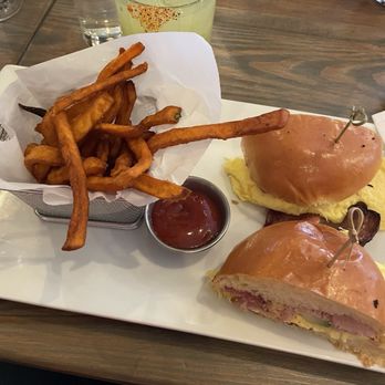 The Ellington - Breakfast Sandwich and avocado Margarita - American Near Me - New York, New York The Ellington - Breakfast Sandwich and avocado Margarita - American Near Me - New York, New York