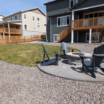 Blue Sky Hardscapes & Irrigation - a patio with chairs and a fire pit - Landscaping Near Me - Aurora, Colorado Blue Sky Hardscapes & Irrigation - a patio with chairs and a fire pit - Landscaping Near Me - Aurora, Colorado