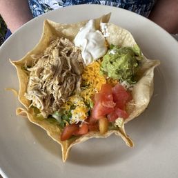 Shredded chicken taco salad! Shredded chicken taco salad!