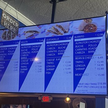 Tacos Los Carnales - Menu May 2025 - Tacos Near Me - Rancho Cucamonga, California