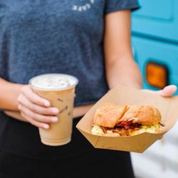 Ragga Bean Coffee - Breakfast standard: Dawn Patrol breakfast sandwich and Cold brew coffee