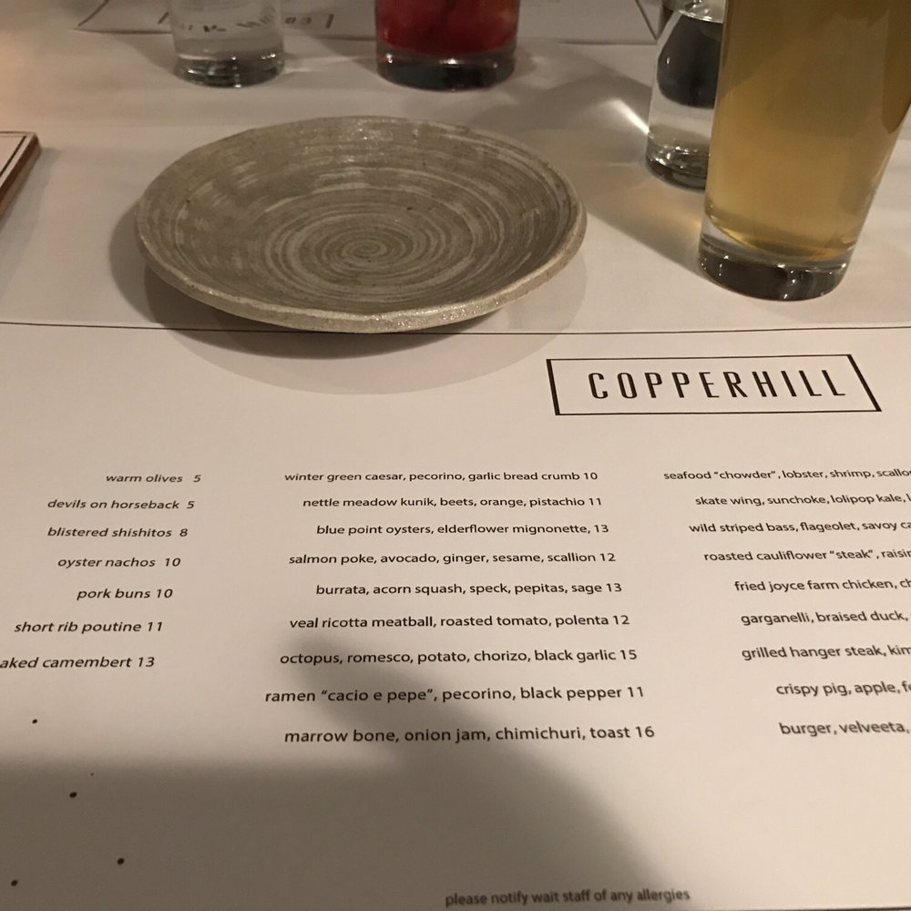 Copperhill - There menu fits on one page! - New American Near Me - Williston Park, New York Copperhill - There menu fits on one page! - New American Near Me - Williston Park, New York