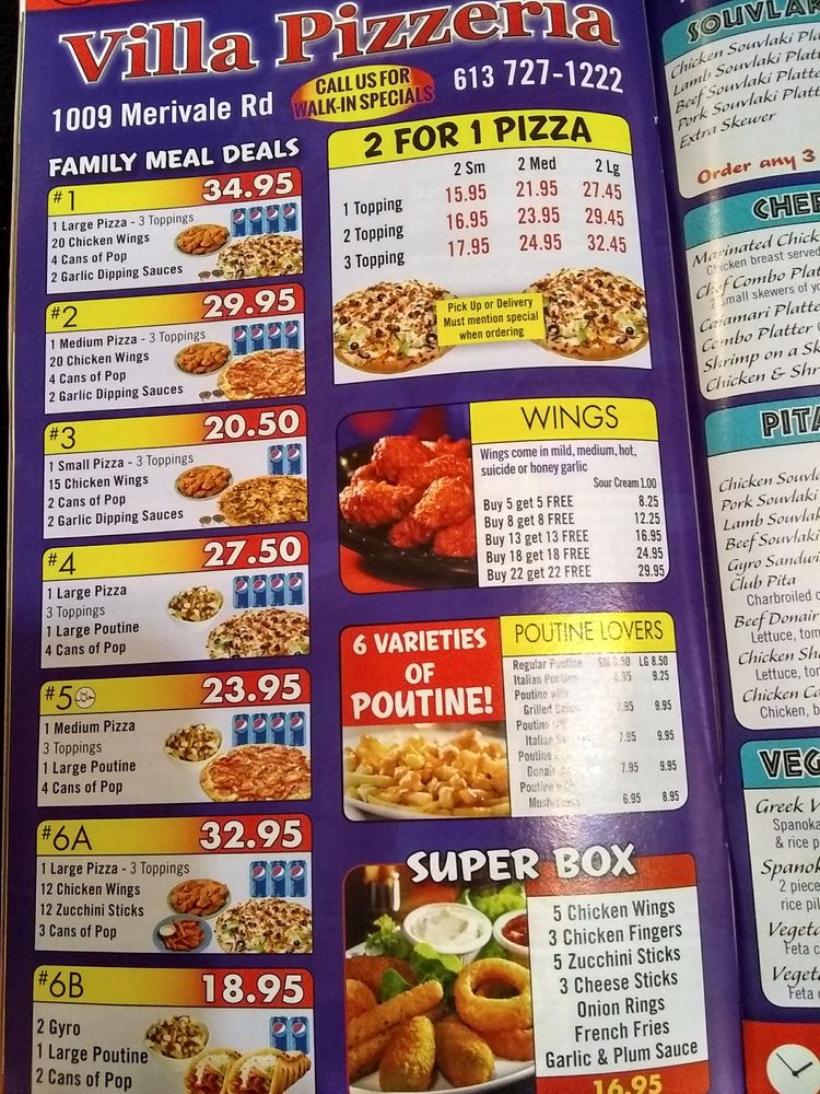 VILLA PIZZERIA N THE GREEK PLACE - Pizza - 1009 Merivale Road, Ottawa