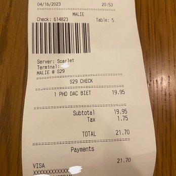Malie Asian Kitchen - a receipt for a restaurant - Asian Fusion Near Me - Coachella, California Malie Asian Kitchen - a receipt for a restaurant - Asian Fusion Near Me - Coachella, California