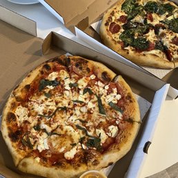 Queen Elizabeth and O'Connor pizzas. Queen Elizabeth and O'Connor pizzas.