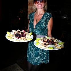 Barrel 33 - Cheese platters are amazing! I'm holding 3 platters made into 2. Served w/ plenty of toasted & sliced french baguettes