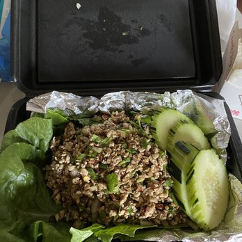 Coconut Cafe - Chicken Larb, comes with a side of rice - Laotian Near Me - Merced, California