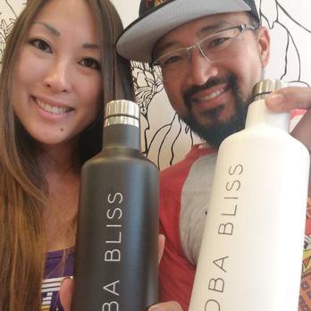 Boba Bliss - They sell reusable liquid containers in black or white.  They also have reusable straw sets with cleaning tool. - Bubble Tea Near Me - Dublin, California