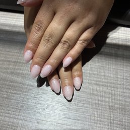 Dip powder over real nails.