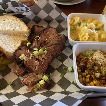 Biscuits and Bourbon - Brisket platter with 2 sides, pickles, onions and bread. - New American Near Me - Henderson, Nevada Biscuits and Bourbon - Brisket platter with 2 sides, pickles, onions and bread. - New American Near Me - Henderson, Nevada