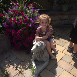 Village Gardens - Dog statue at Village Gardens