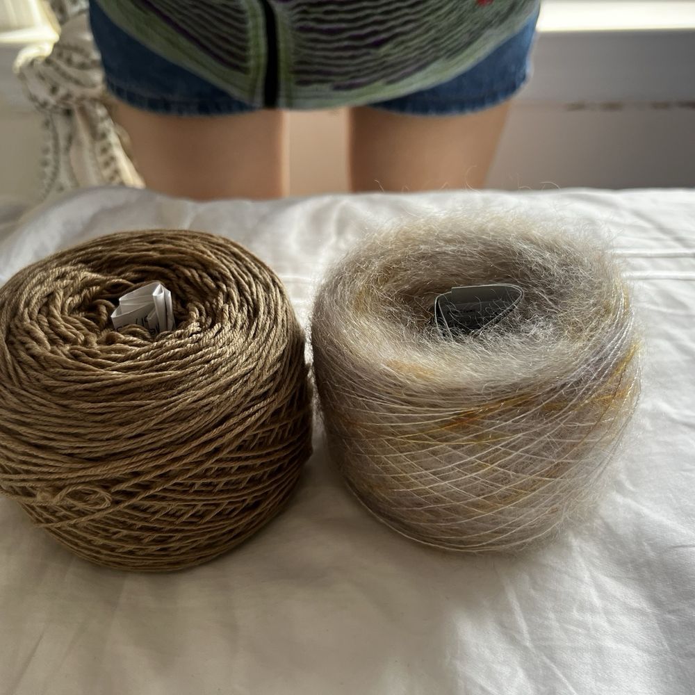 Woolbearers - Left: Cascade Heritage yarn in the color "Camel" Right: Woolbearers Kidsilk Lace Yarn "Pink Topaz" *in love* - Arts & Crafts Near Me - Mount Holly, New Jersey Woolbearers - Left: Cascade Heritage yarn in the color "Camel" Right: Woolbearers Kidsilk Lace Yarn "Pink Topaz" *in love* - Arts & Crafts Near Me - Mount Holly, New Jersey