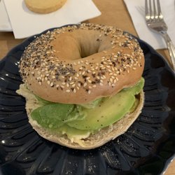 Cafe Cuore - Hummus avocado bagel sandwich.