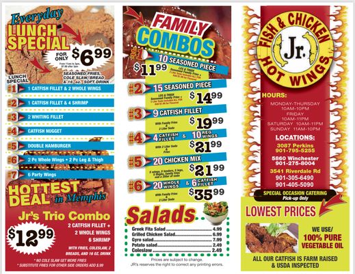 Menu photo 1 JR's Fish And Chicken Memphis, TN Menu photo 1 JR's Fish And Chicken Memphis, TN