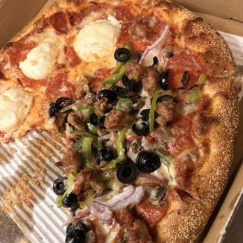 Alitalia Pizzeria - 1/2 AlItalia Special & 1/2 ricotta pepperoni - Pizza Near Me - Monrovia, California