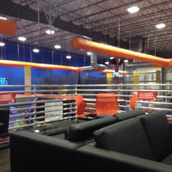 Sky Zone Trampoline Park - The chill zone has a view of the trampolines!