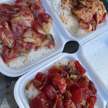Ono Seafood - #1 shoyu ahi, #5 miso ahi, #4 Hawaiian style tako - Seafood Near Me - Honolulu, Hawaii Ono Seafood - #1 shoyu ahi, #5 miso ahi, #4 Hawaiian style tako - Seafood Near Me - Honolulu, Hawaii