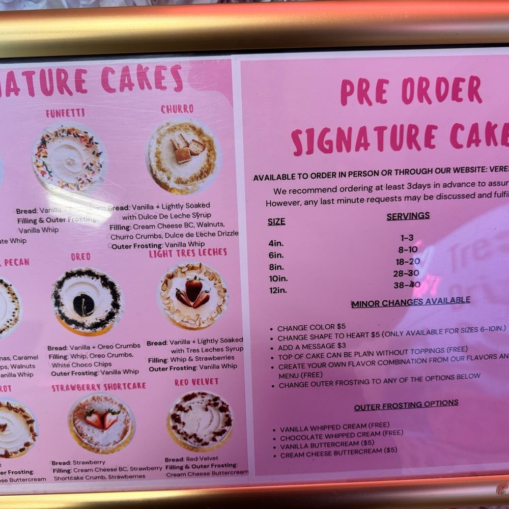 Cake menu Cake menu