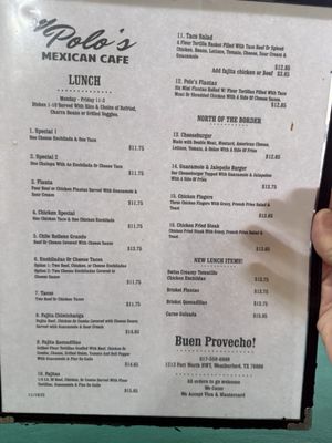 Menu photo 2 Polo's Mexican Cafe Weatherford, TX Menu photo 2 Polo's Mexican Cafe Weatherford, TX