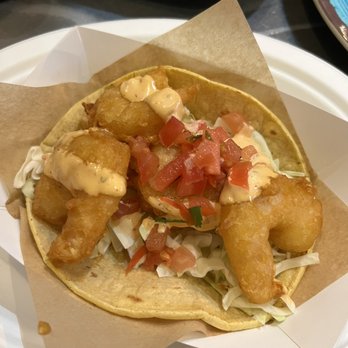 Simply Fish Seafood - Battered shrimp taco - Fish & Chips Near Me - Costa Mesa, California