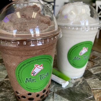 Mr Tea - 02.14.21 Chocolate Smoothie w/ boba and coconut Smoothie - Bubble Tea Near Me - Las Vegas, Nevada
