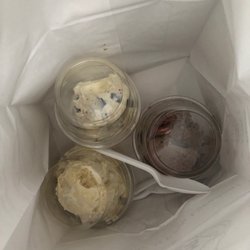 Banana cream pie, chocolate chip cookie dough, and chocolate peanut butter brownie. Yum!!!