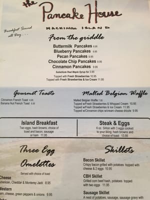 Menu photo 8 Pancake House Mackinac Island, MI