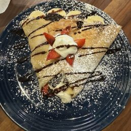 Strawberry-Banana, w Oreo and Nutella Crepe with Icecream added