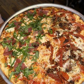 Cadillac Pizza Pub - half The Bee's Knees & half Boss Hogg - Pizza Near Me - McKinney, Texas