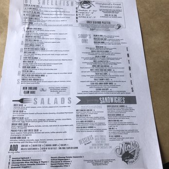 Nicks Fish House - Menu - Seafood Near Me - Baltimore, Maryland Nicks Fish House - Menu - Seafood Near Me - Baltimore, Maryland