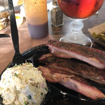 Heim Barbecue - River - Ribs Potato Salad and Shiner - Barbeque Near Me - Fort Worth, Texas