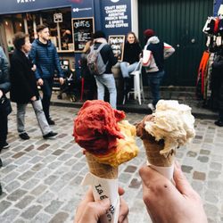 La Goutte de Lait - Raspberry + mango / chocolate + vanilla (chocolate was the winner by far)