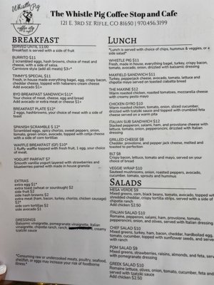 Menu photo 3 Whistle Pig Coffee Stop and Cafe Rifle, CO Menu photo 3 Whistle Pig Coffee Stop and Cafe Rifle, CO